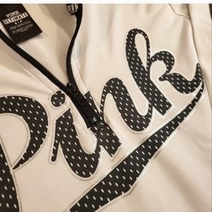 VICTORIA'S SECRET PINK METALLIC  LOGO 1/4 ZIP